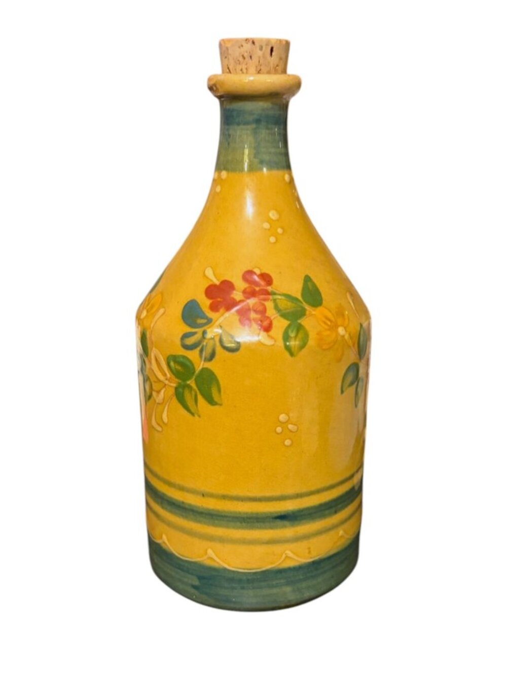Terre e Provence Ceramic Bottle Pottery Handmade Hand Painted Divers Pattern